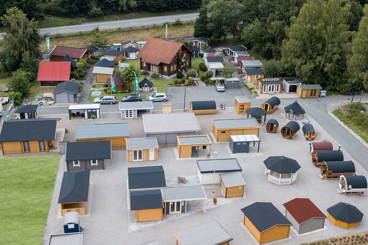 Luftbild des Musterhausparks von Finnhaus Wolff in 59602 Rüthen